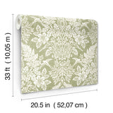 Finch Light Green by Chris Loves Julia Woodland Damask Wallpaper – A-Street Prints 4173-27620