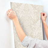 Finch Neutral by Chris Loves Julia Woodland Damask Wallpaper – A-Street Prints 4173-27621