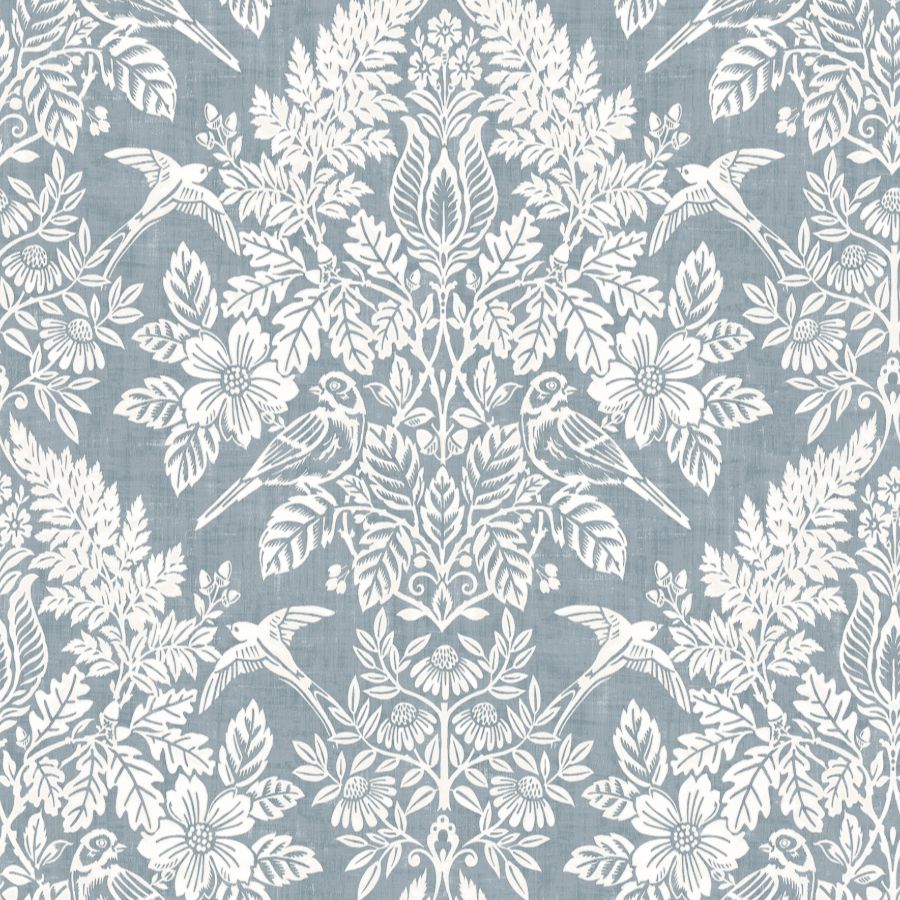 Finch Light Blue Woodland Damask Wallpaper – A-Street Prints 4173-27623
