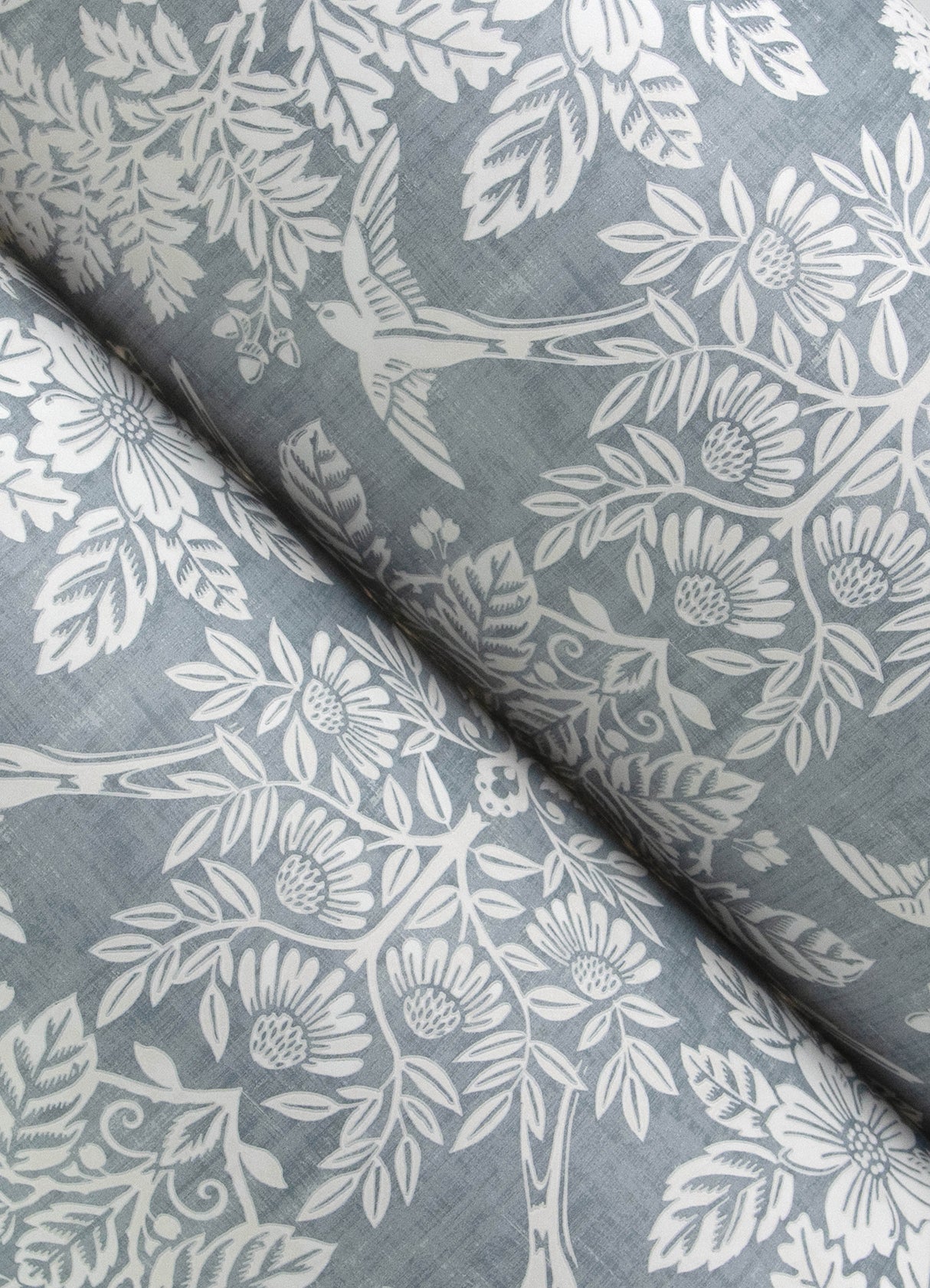 Finch Light Blue by Chris Loves Julia Woodland Damask Wallpaper – A-Street Prints 4173-27623