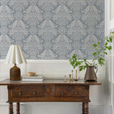 Finch Light Blue by Chris Loves Julia Woodland Damask Wallpaper – A-Street Prints 4173-27623