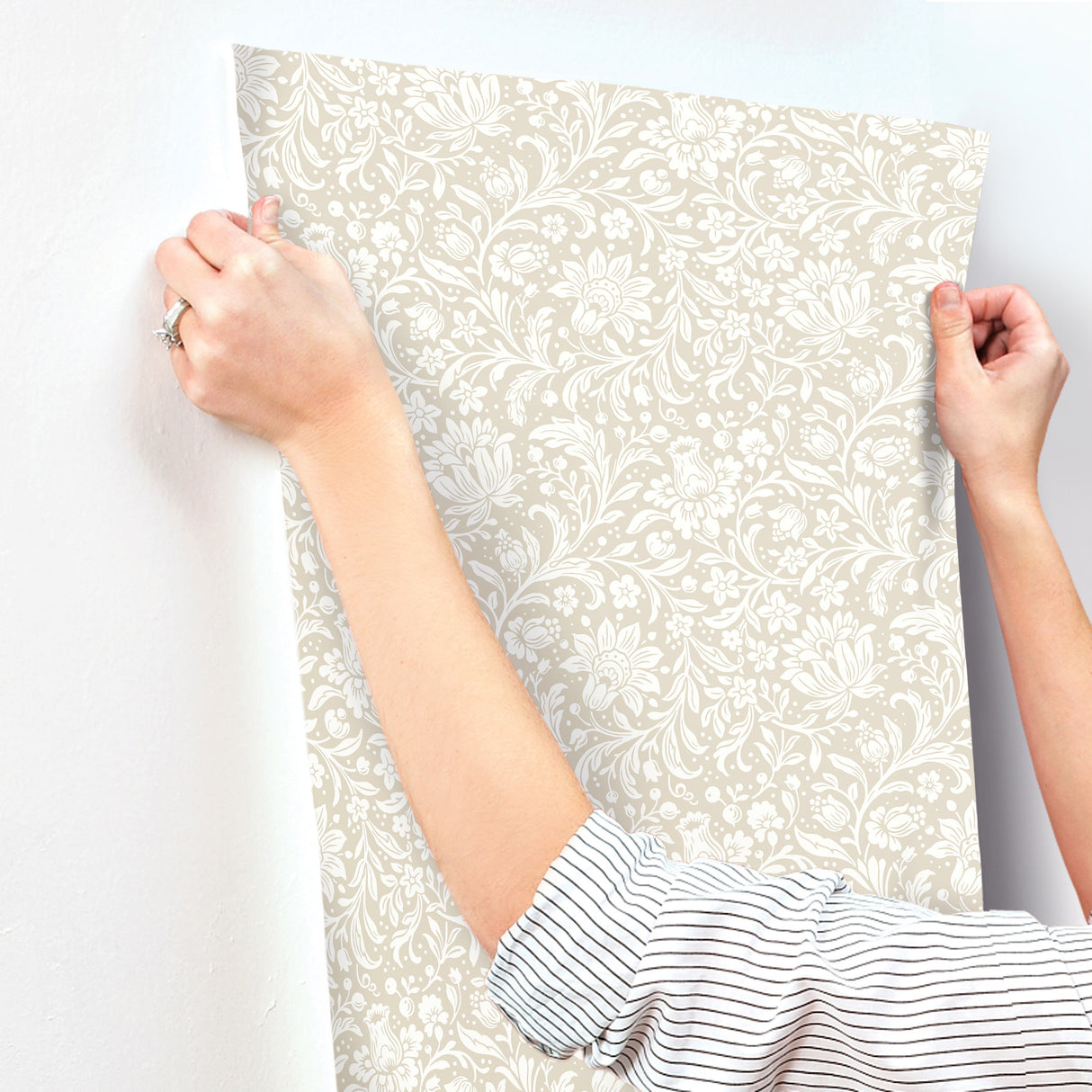 Hague Beige by Chris Loves Julia Floral Trail Wallpaper – A-Street Prints 4173-27625