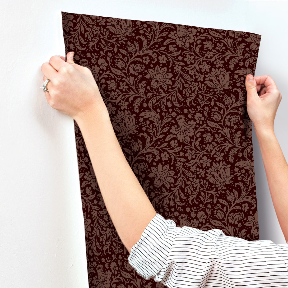 Hague Burgundy by Chris Loves Julia Floral Trail Wallpaper – A-Street Prints 4173-27627