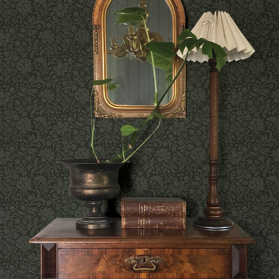 Hague Dark Green by Chris Loves Julia Floral Trail Wallpaper – A-Street Prints 4173-27628