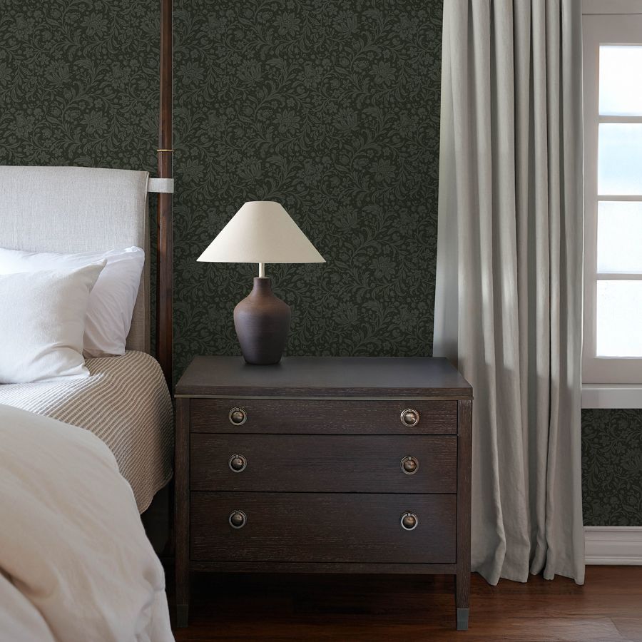 Hague Dark Green by Chris Loves Julia Floral Trail Wallpaper – A-Street Prints 4173-27628