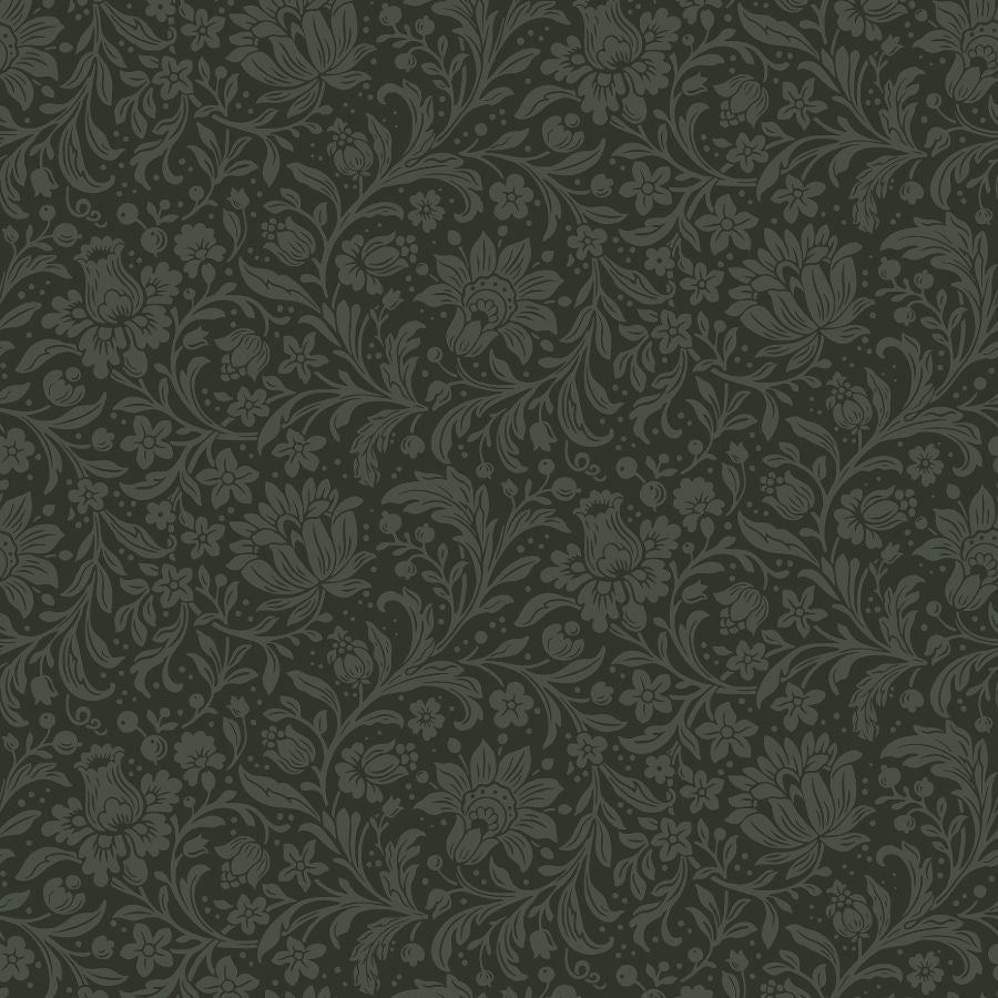 Hague Dark Green Floral Trail Wallpaper by A-Street Prints