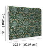 Woodbury Evergreen by Chris Loves Julia Floral Damask Wallpaper – A-Street Prints 4173-27631