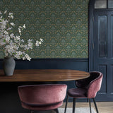 Woodbury Evergreen by Chris Loves Julia Floral Damask Wallpaper – A-Street Prints 4173-27631