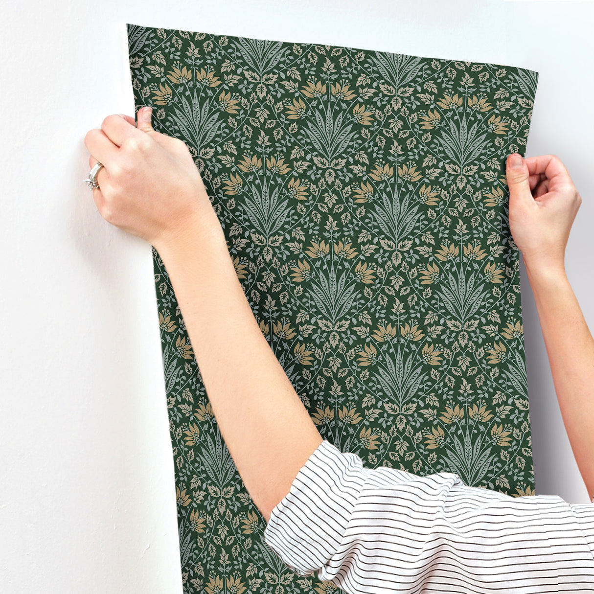 Woodbury Evergreen by Chris Loves Julia Floral Damask Wallpaper – A-Street Prints 4173-27631