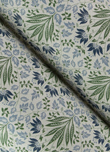 Woodbury Blue by Chris Loves Julia Arts and Crafts Washable Strippable Unpasted Non Woven Floral Damask Wallpaper - A-Street Prints 4173-27632-Sample