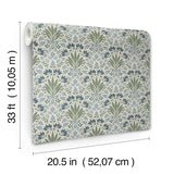 Woodbury Blue by Chris Loves Julia Floral Damask Wallpaper – A-Street Prints 4173-27632