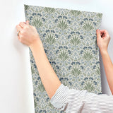 Woodbury Blue by Chris Loves Julia Floral Damask Wallpaper – A-Street Prints 4173-27632