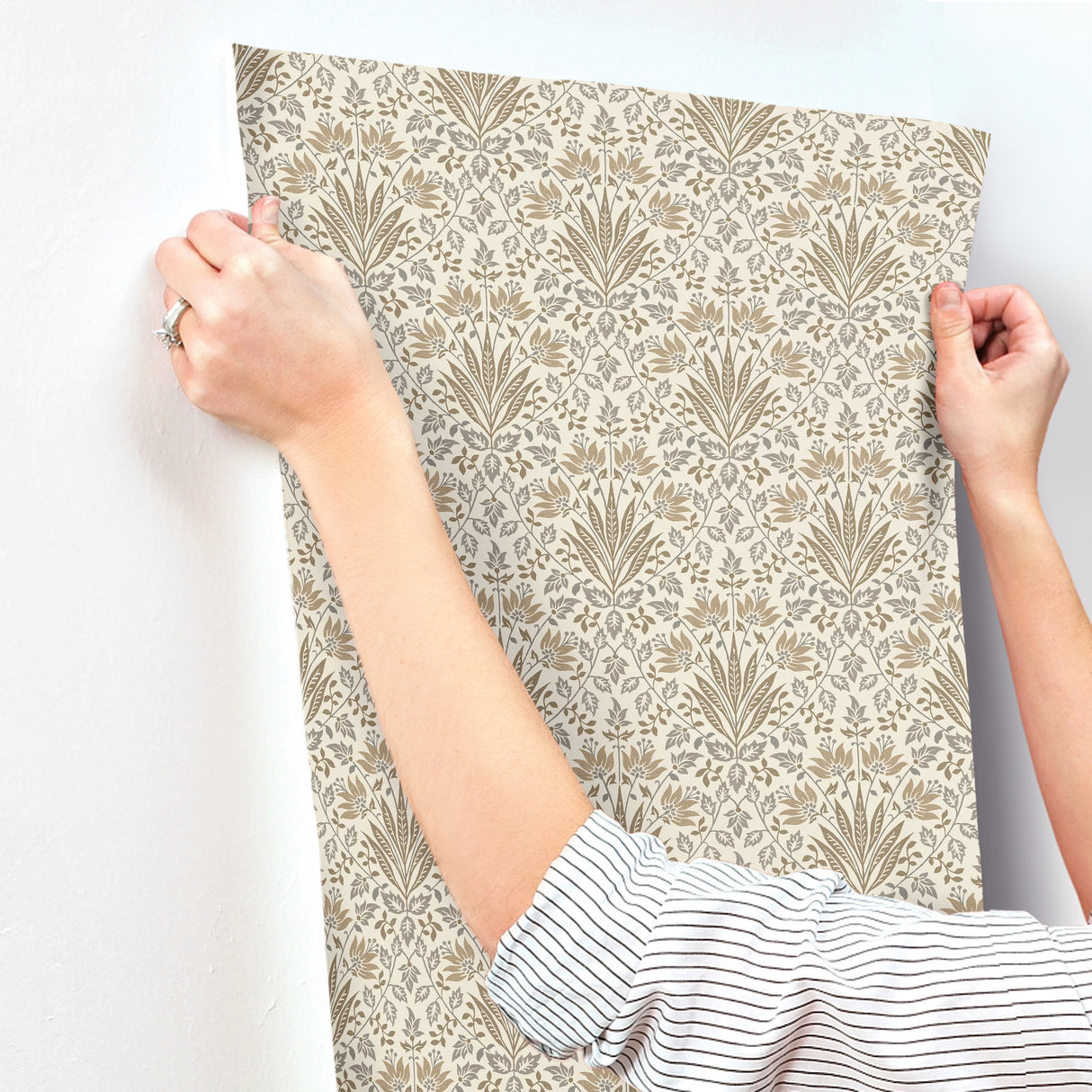 Woodbury Brown by Chris Loves Julia Floral Damask Wallpaper – A-Street Prints 4173-27633