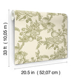 Gerty Green by Chris Loves Julia Fruit Toile Wallpaper – A-Street Prints 4173-27636
