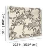 Gerty Black by Chris Loves Julia Fruit Toile Wallpaper – A-Street Prints 4173-27637
