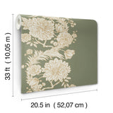 Gisela Green by Chris Loves Julia Floral Columns Wallpaper – A-Street Prints 4173-27639