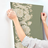 Gisela Green by Chris Loves Julia Floral Columns Wallpaper – A-Street Prints 4173-27639
