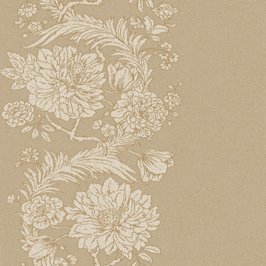 Gisela Neutral Floral Columns Wallpaper by A-Street Prints - detail view