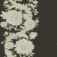 Gisela Black Floral Columns Wallpaper by A-Street Prints, close-up of botanical column design