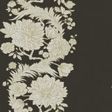 Gisela Black Floral Columns Wallpaper by A-Street Prints, close-up of botanical column design