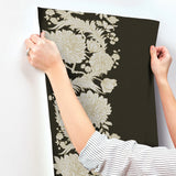 Gisela Black by Chris Loves Julia Floral Columns Wallpaper – A-Street Prints 4173-27641