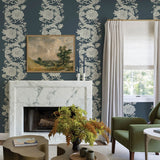 Gisela Blue by Chris Loves Julia Floral Columns Wallpaper – A-Street Prints 4173-27642