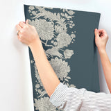 Gisela Blue by Chris Loves Julia Floral Columns Wallpaper – A-Street Prints 4173-27642