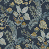 Geneva Dark Blue Peacock Paradise Wallpaper by A-Street Prints