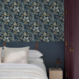 Geneva Dark Blue by Chris Loves Julia Peacock Paradise Wallpaper – A-Street Prints 4173-27643
