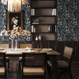 Geneva Dark Blue by Chris Loves Julia Peacock Paradise Wallpaper – A-Street Prints 4173-27643