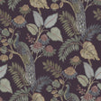 Geneva Plum Peacock Paradise wallpaper by A-Street Prints featuring peacocks and tropical foliage in a plum palette