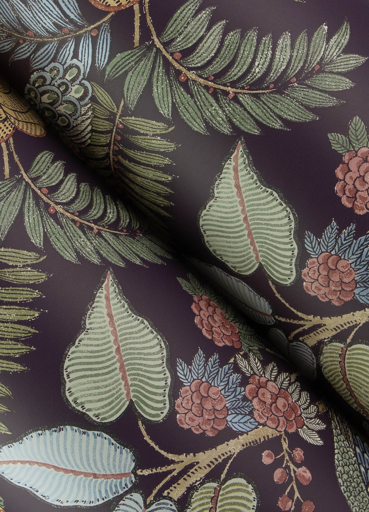 Geneva Plum Peacock Paradise by Chris Loves Julia Wallpaper – A-Street Prints 4173-27644