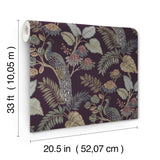 Geneva Plum Peacock Paradise by Chris Loves Julia Wallpaper – A-Street Prints 4173-27644