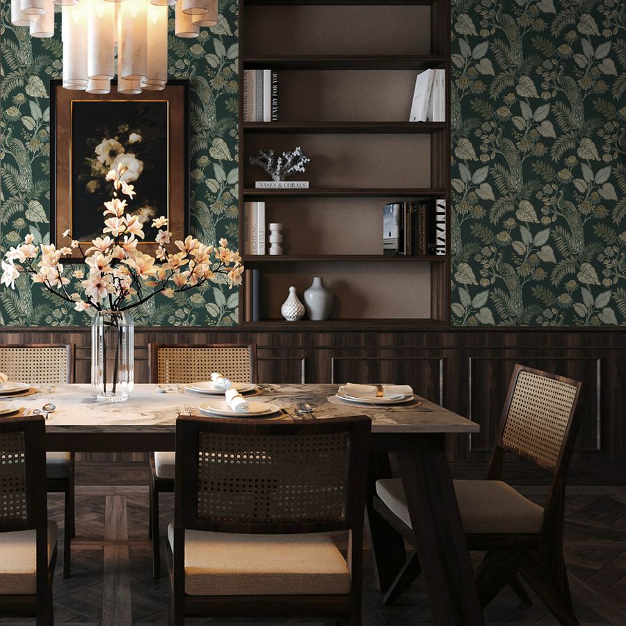 Geneva Sea Green by Chris Loves Julia Peacock Paradise Wallpaper – A-Street Prints 4173-27645