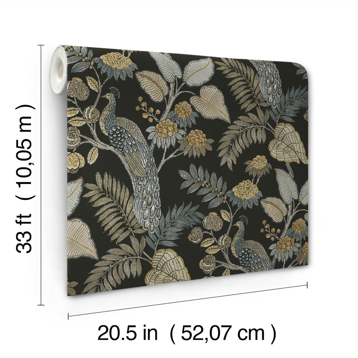 Geneva Black by Chris Loves Julia Peacock Paradise Wallpaper – A-Street Prints 4173-27646