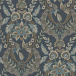 A-Street Prints Collins Teal Damask Wallpaper 4173-27653 room and pattern view