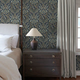 Collins Teal by Chris Loves Julia Damask Wallpaper – A-Street Prints 4173-27653