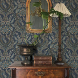 Collins Teal by Chris Loves Julia Damask Wallpaper – A-Street Prints 4173-27653