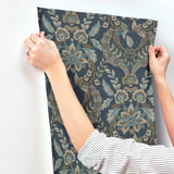 Collins Teal by Chris Loves Julia Damask Wallpaper – A-Street Prints 4173-27653