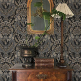 Collins Charcoal by Chris Loves Julia Damask Wallpaper – A-Street Prints 4173-27654