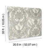 Collins Light Blue by Chris Loves Julia Damask Wallpaper – A-Street Prints 4173-27655