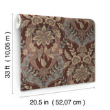 Collins Plum by Chris Loves Julia Damask Wallpaper – A-Street Prints 4173-27656