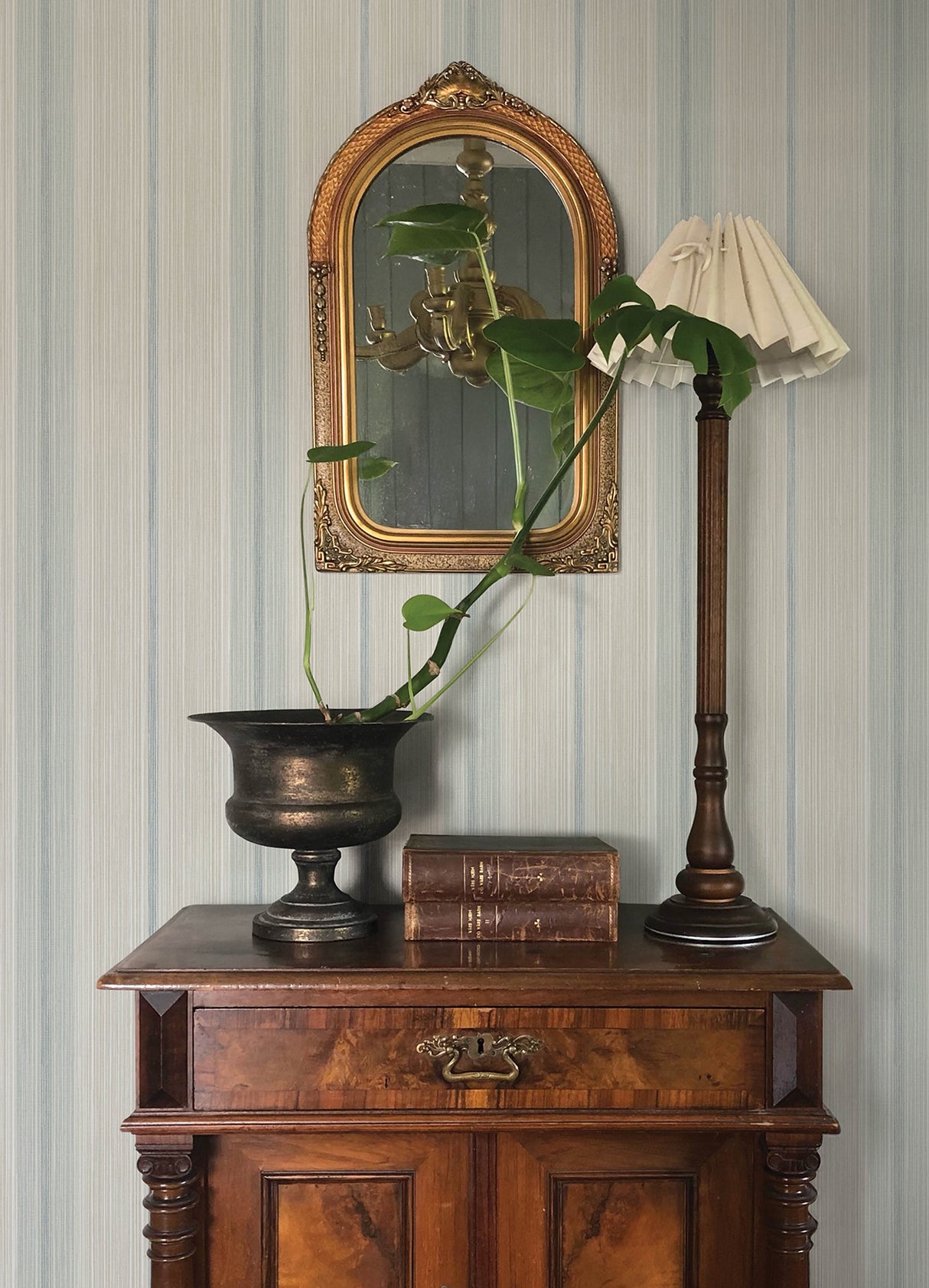 Ames Light Blue by Chris Loves Julia Linen Stripe Wallpaper – A-Street Prints 4173-27660