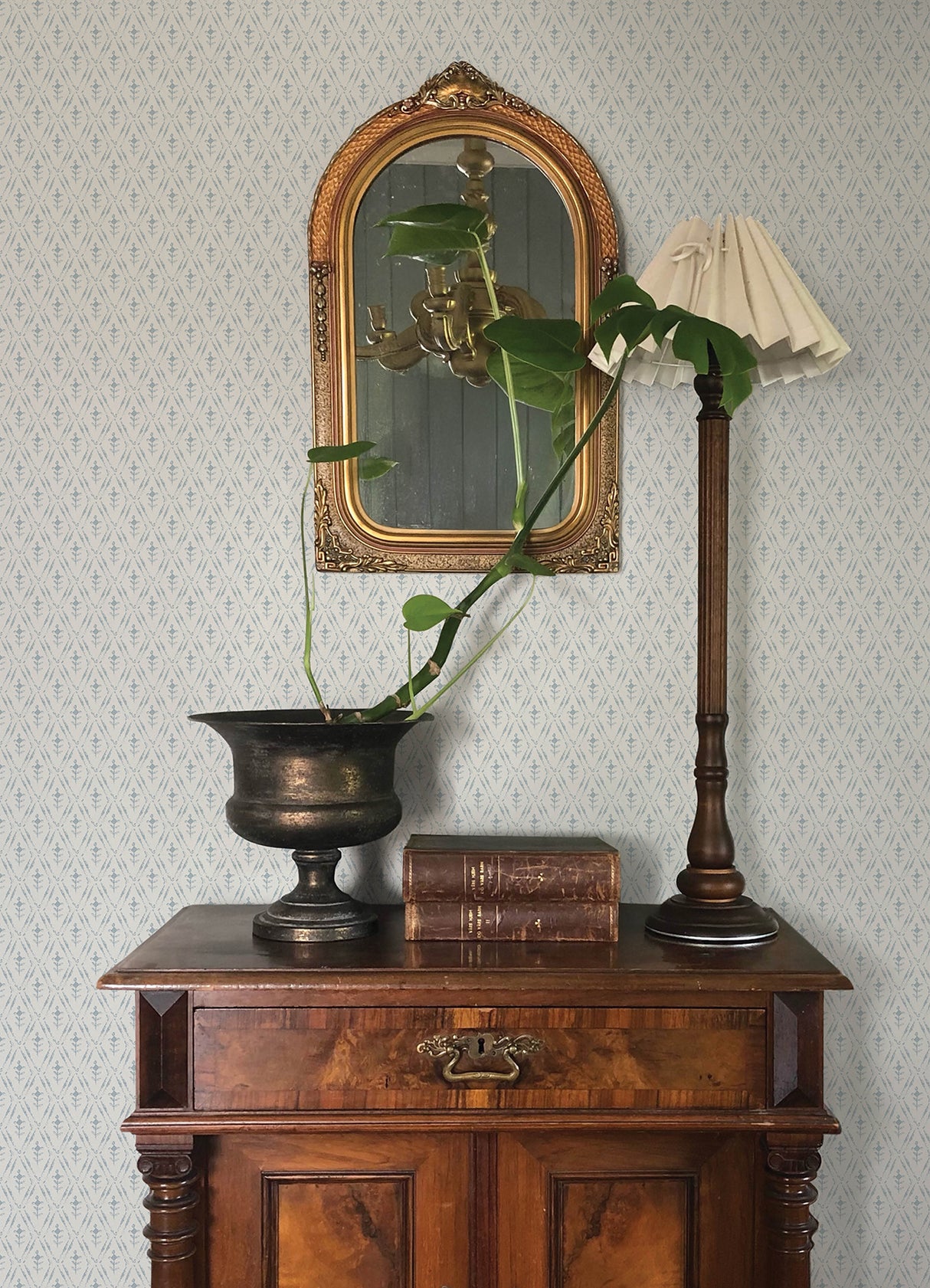 Tillie Blue Diamond Floral Wallpaper by Chris Loves Julia – A-Street Prints 4173-27671