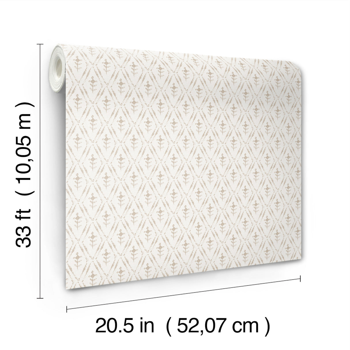 Tillie Taupe by Chris Loves Julia Diamond Floral Wallpaper – A-Street Prints 4173-27673