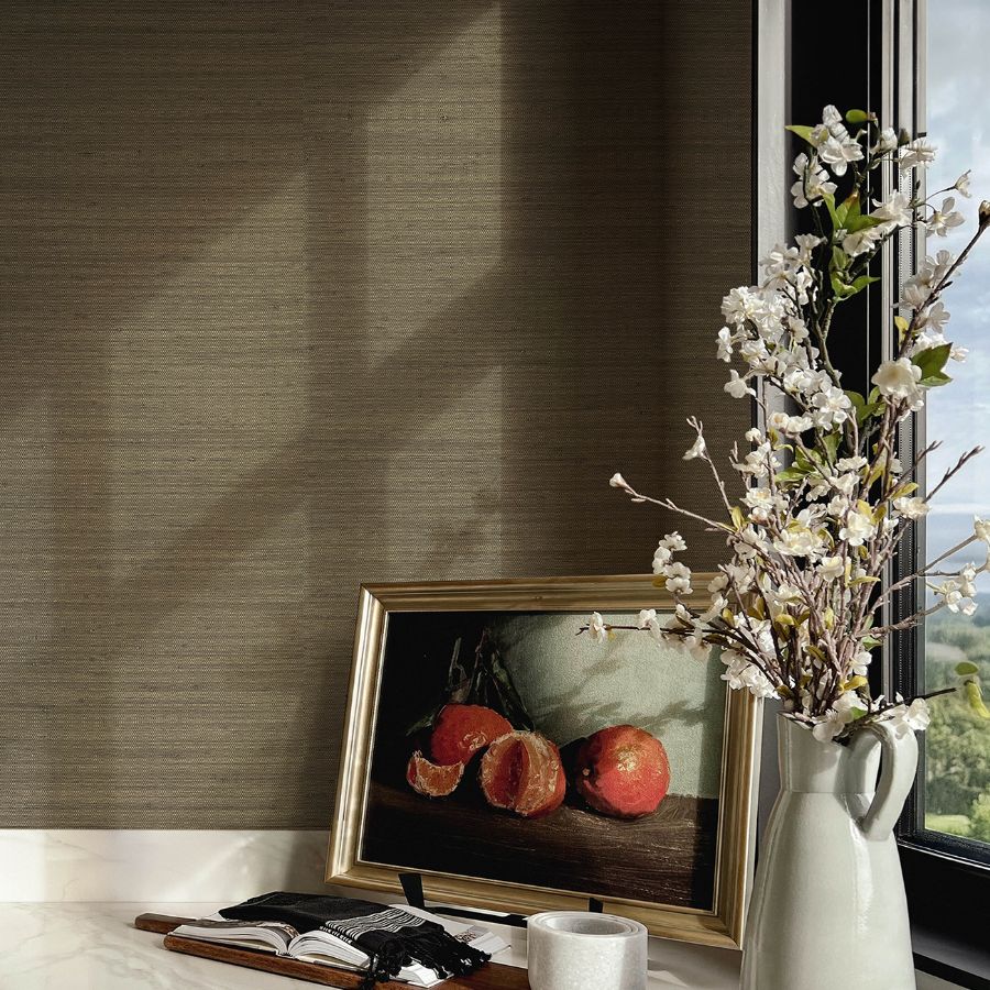Mycroft Sterling by Chris Loves Julia Grasscloth Wallpaper – A-Street Prints 4173-82101