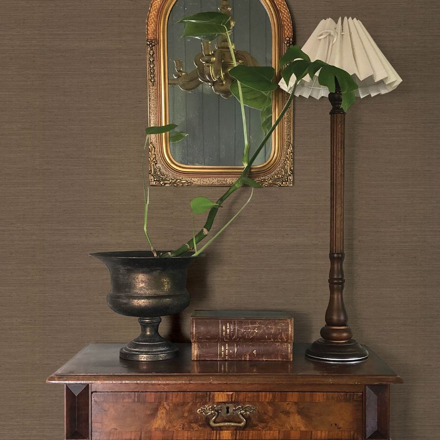 Mycroft Chestnut by Chris Loves Julia Grasscloth Wallpaper – A-Street Prints 4173-82102