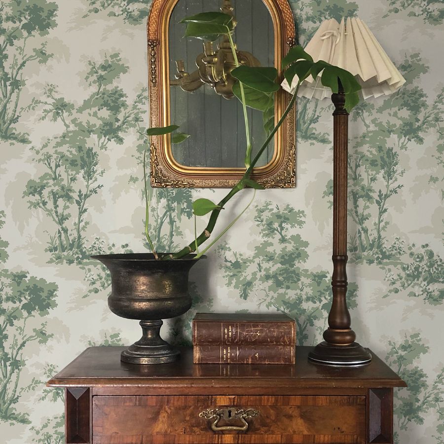 Sainsbury Sage by Chris Loves Julia Forest Wallpaper – A-Street Prints 4173-82104