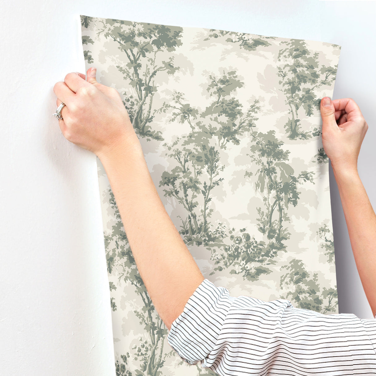 Sainsbury Sage by Chris Loves Julia Forest Wallpaper – A-Street Prints 4173-82104