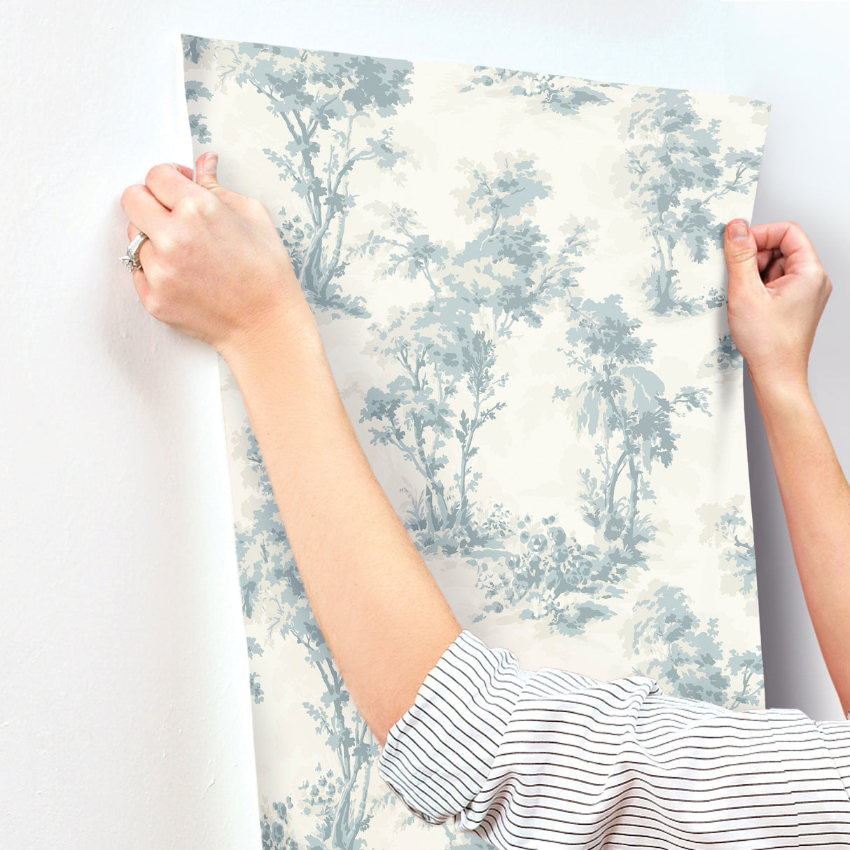 Sainsbury Light Blue by Chris Loves Julia Forest Wallpaper – A-Street Prints 4173-82105